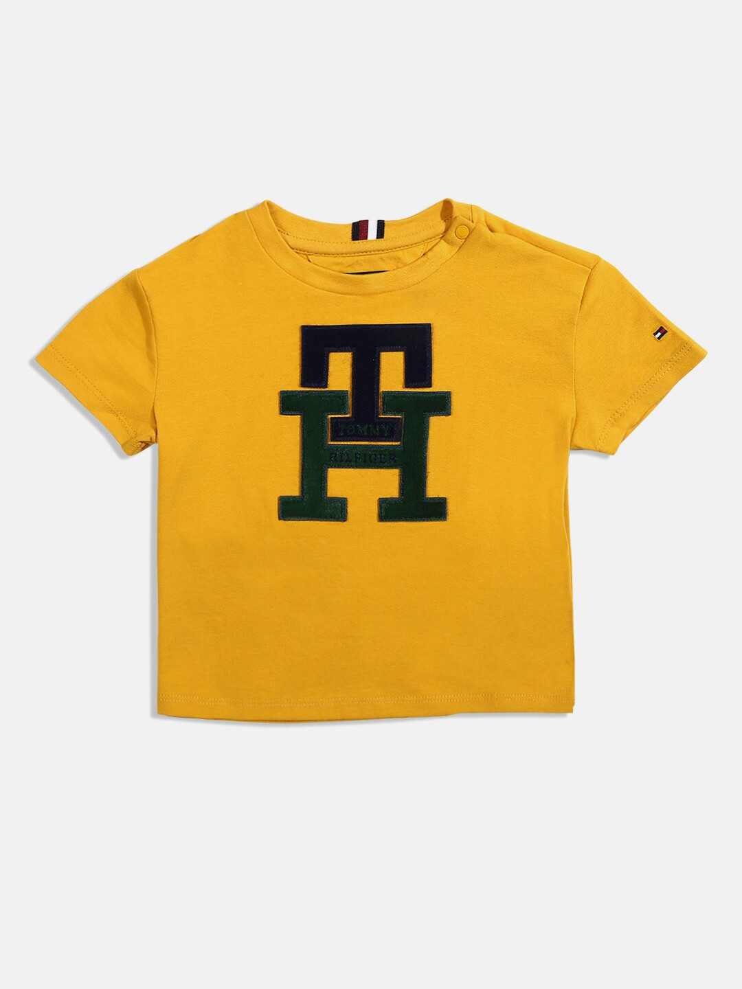 

Tommy Hilfiger Boys Typography Printed Cotton T-shirt, Yellow