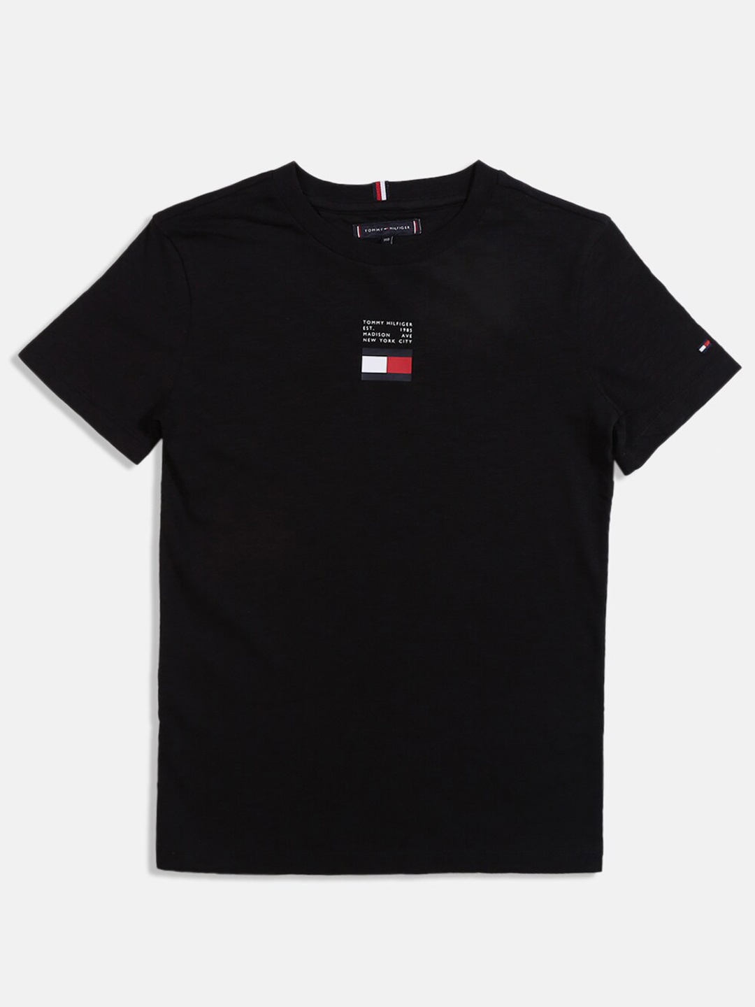 

Tommy Hilfiger Boys Cotton Round Neck T-shirt, Black