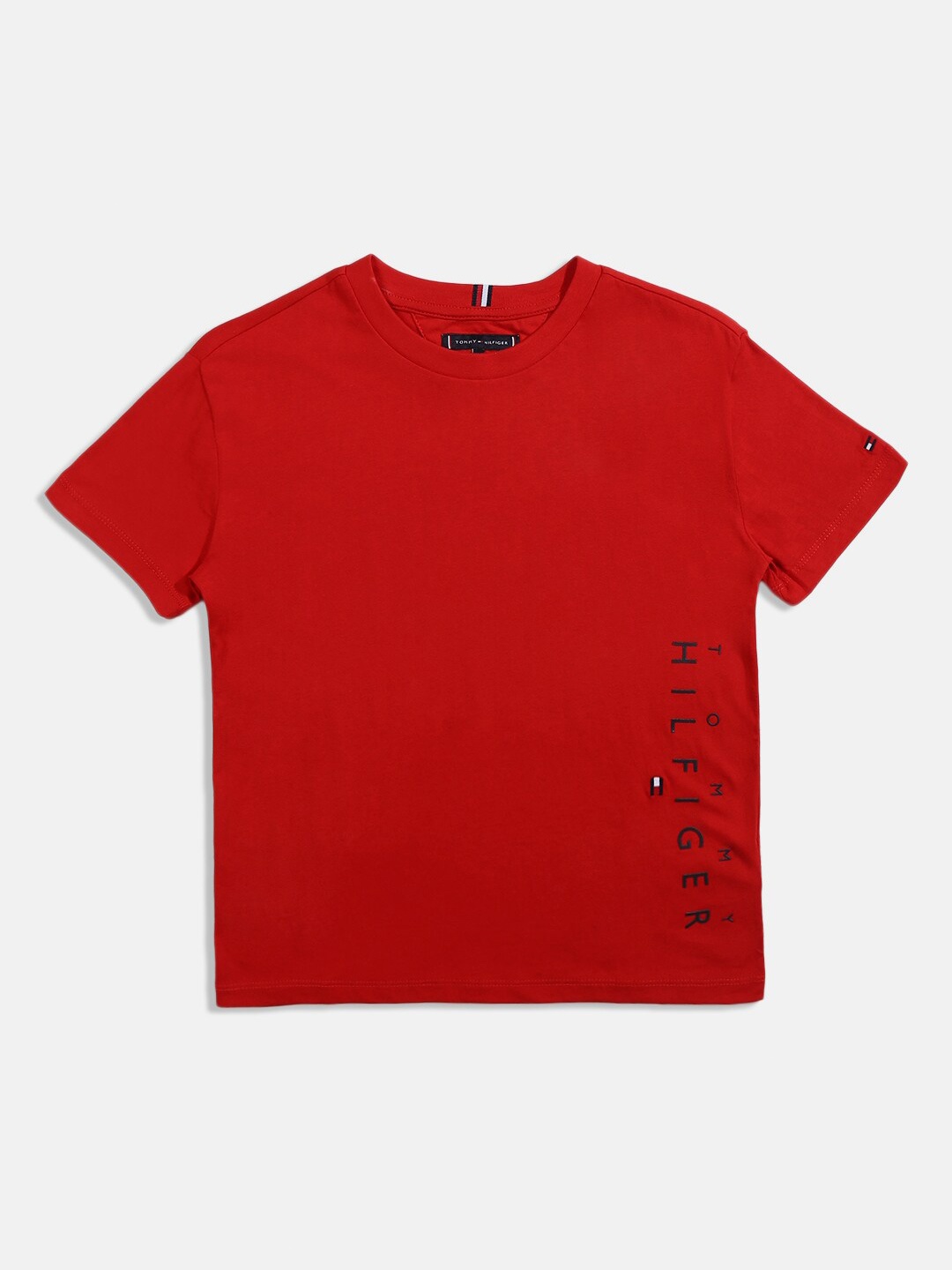 

Tommy Hilfiger Boys Typography Printed Cotton T-shirt, Red