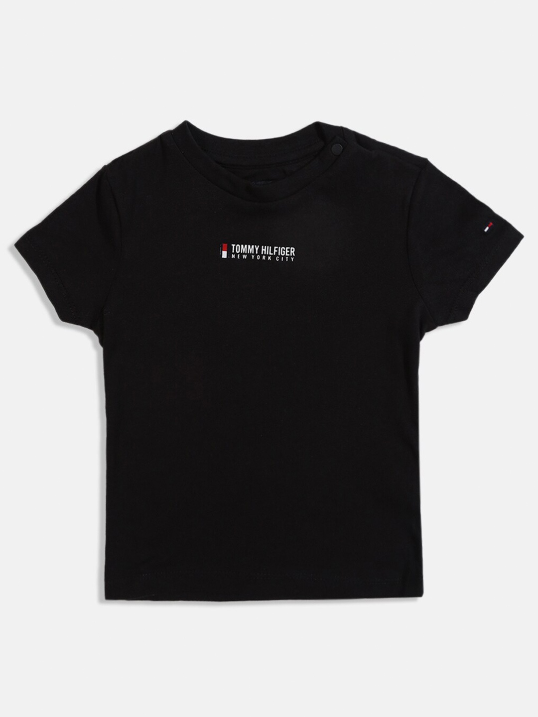 

Tommy Hilfiger Boys Typography Printed Cotton T-shirt, Black