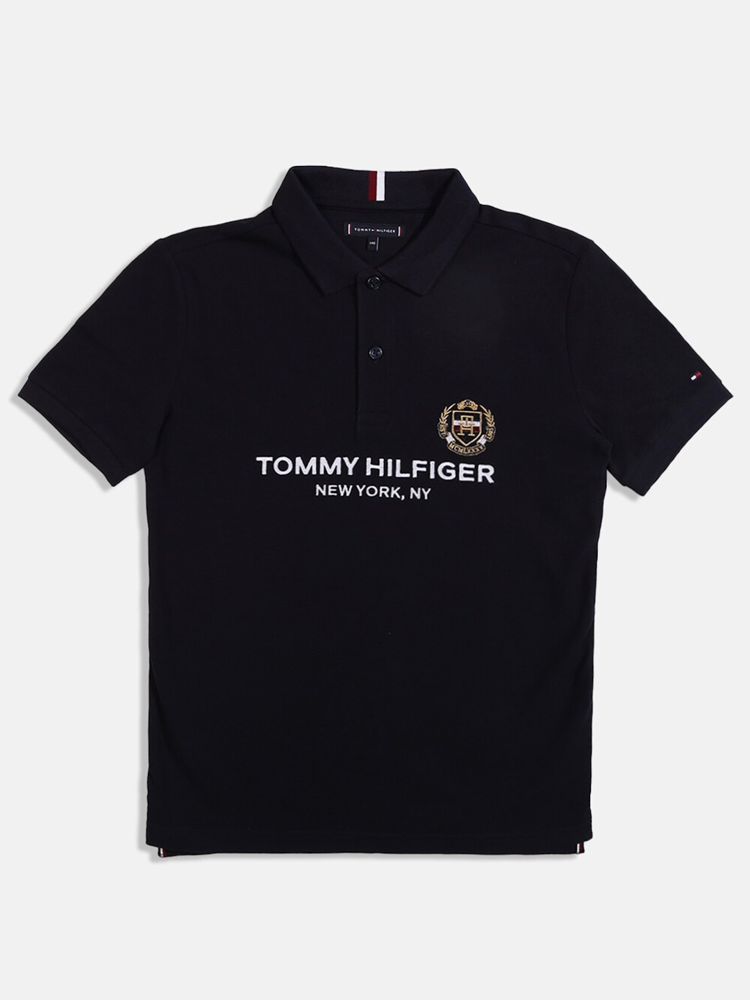 

Tommy Hilfiger Boys Typography Printed Cotton T-shirt, Blue
