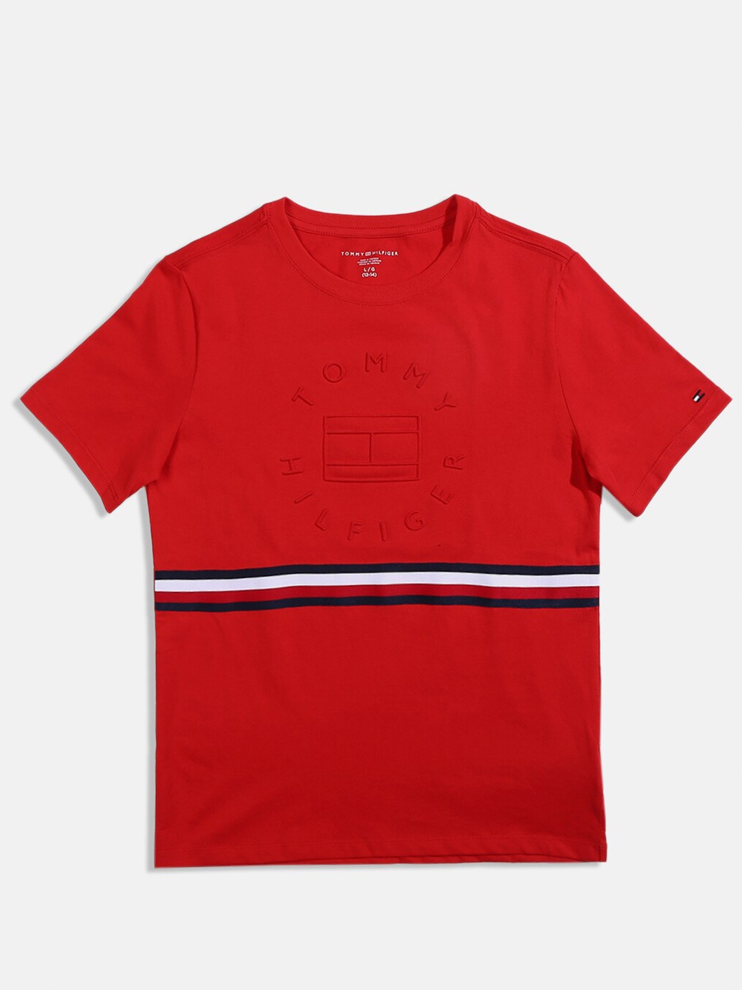 

Tommy Hilfiger Boys Typography Printed Cotton T-shirt, Red