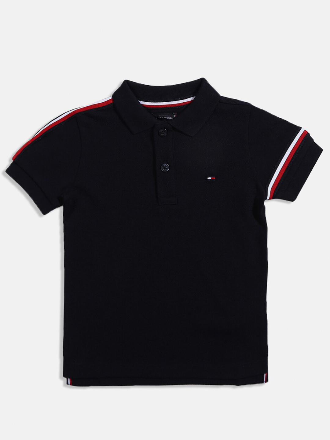

Tommy Hilfiger Boys Cotton Polo Collar T-shirt, Black