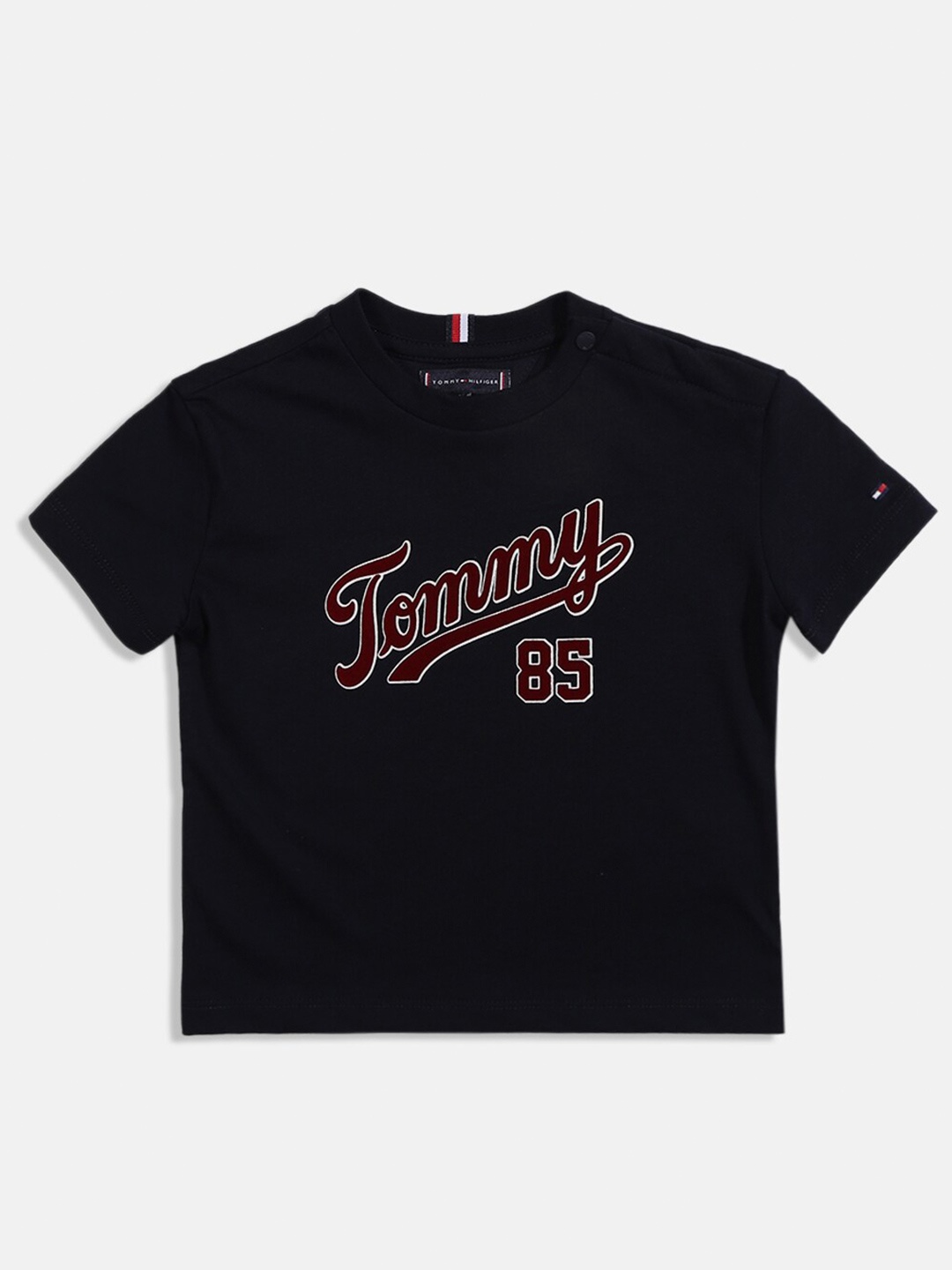 

Tommy Hilfiger Boys Typography Printed Cotton T-shirt, Black