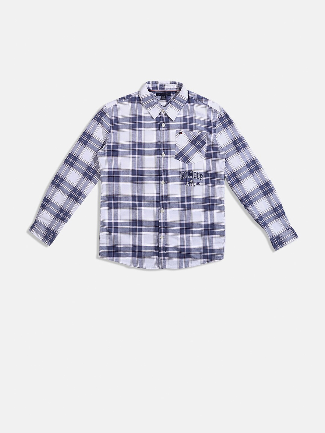 

Tommy Hilfiger Boys Tartan Checked Cotton Casual Shirt, Blue