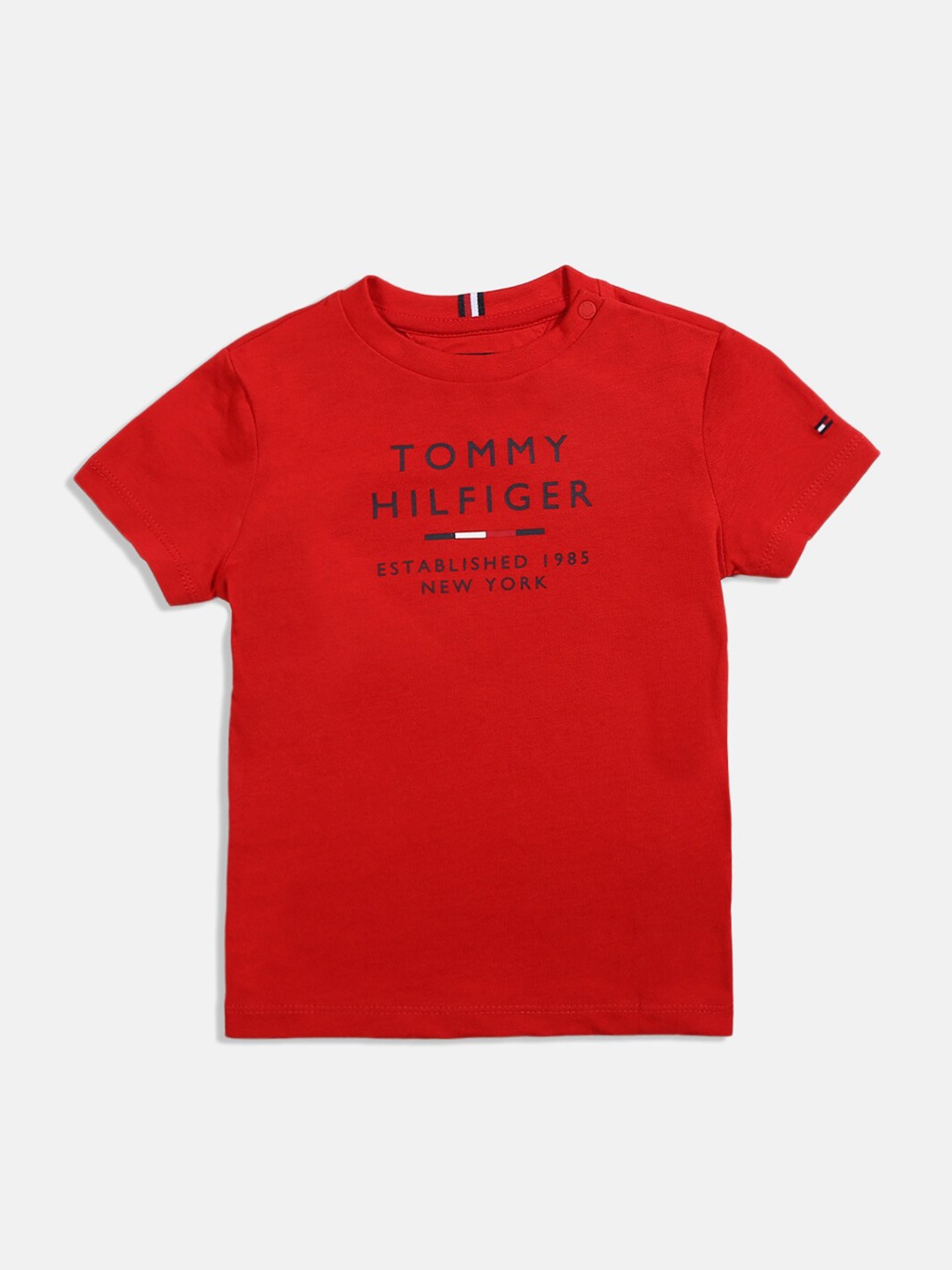 

Tommy Hilfiger Boys Typography Printed Cotton T-shirt, Red