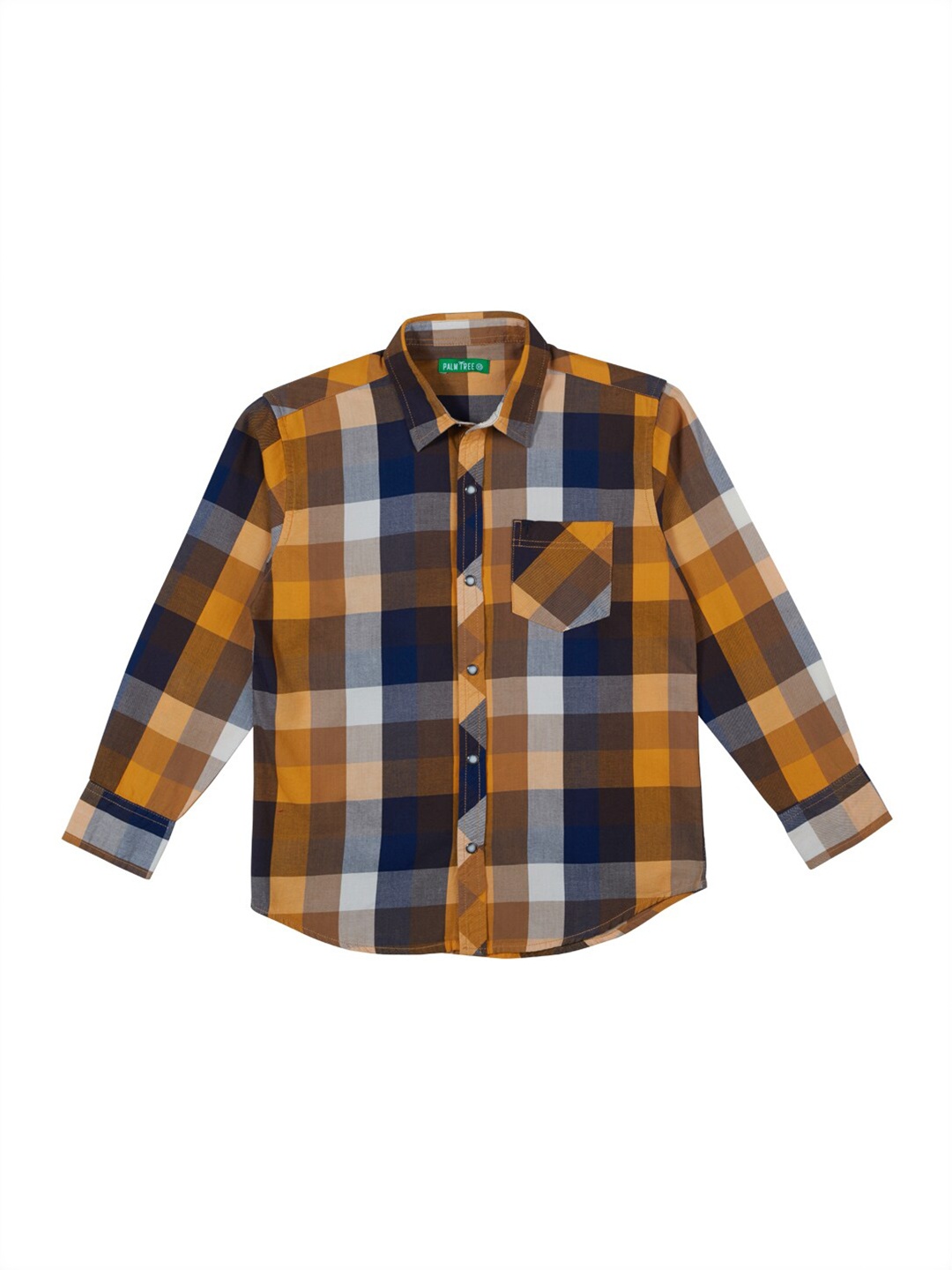 

Palm Tree Boys Cotton Buffalo Checks Checked Casual Shirt, Yellow