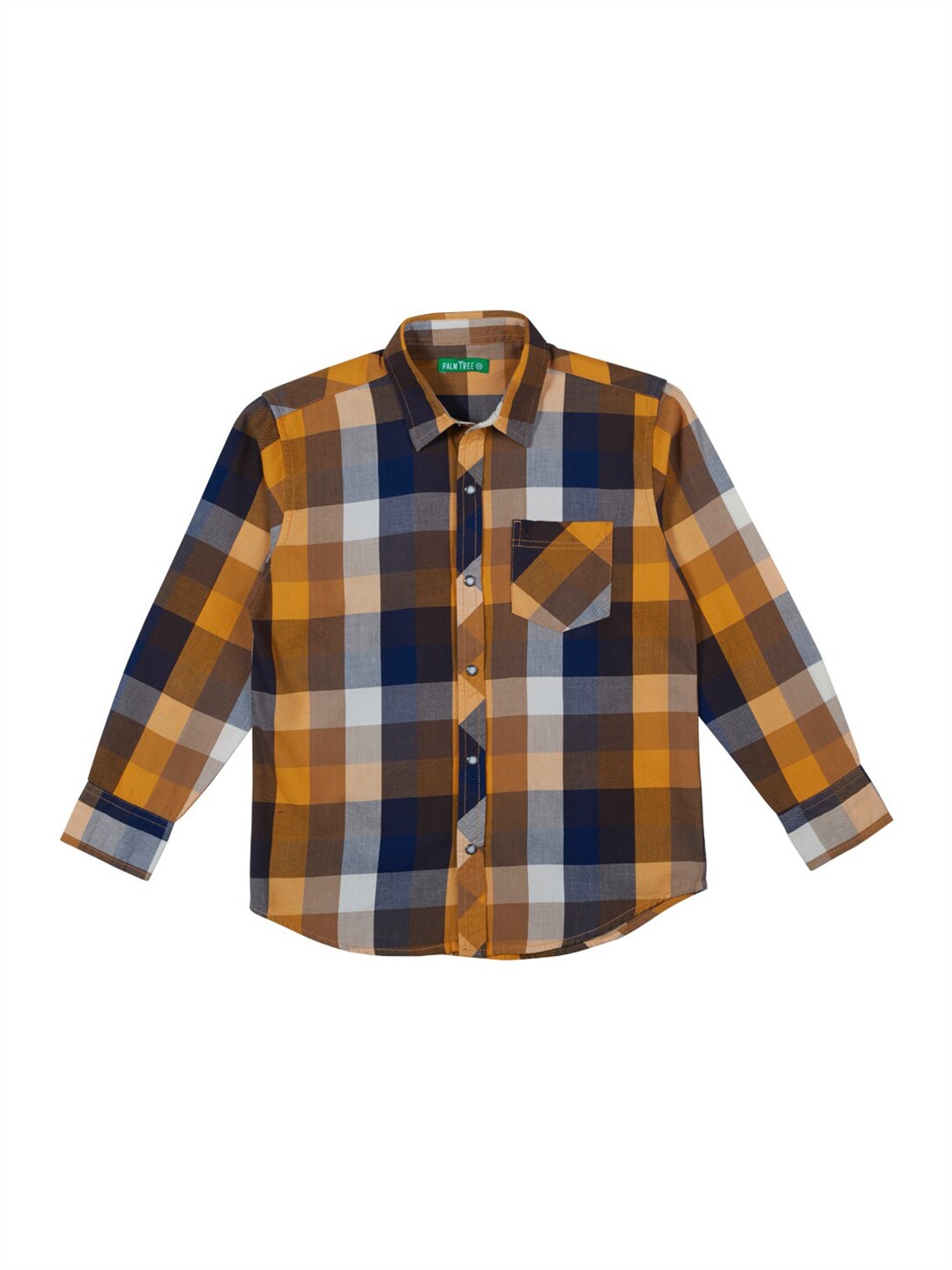 

Palm Tree Boys Cotton Checks Checked Casual Shirt, Yellow