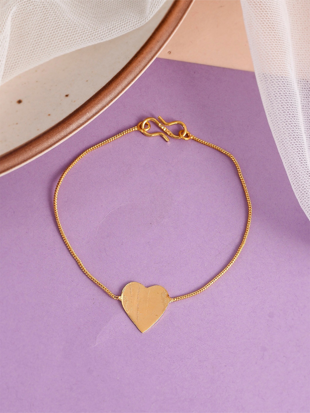 

Silvermerc Designs Women Gold-Toned Brass Handcrafted Gold-Plated Charm Bracelet