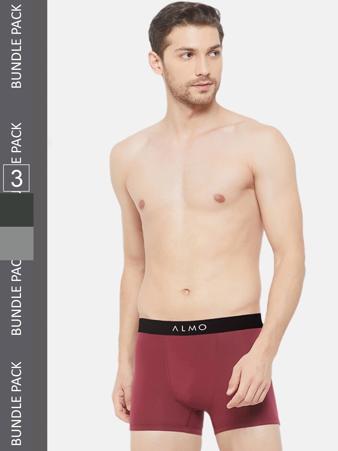 

Almo Wear Men Pack Of 3 Cotton Trunk, Black