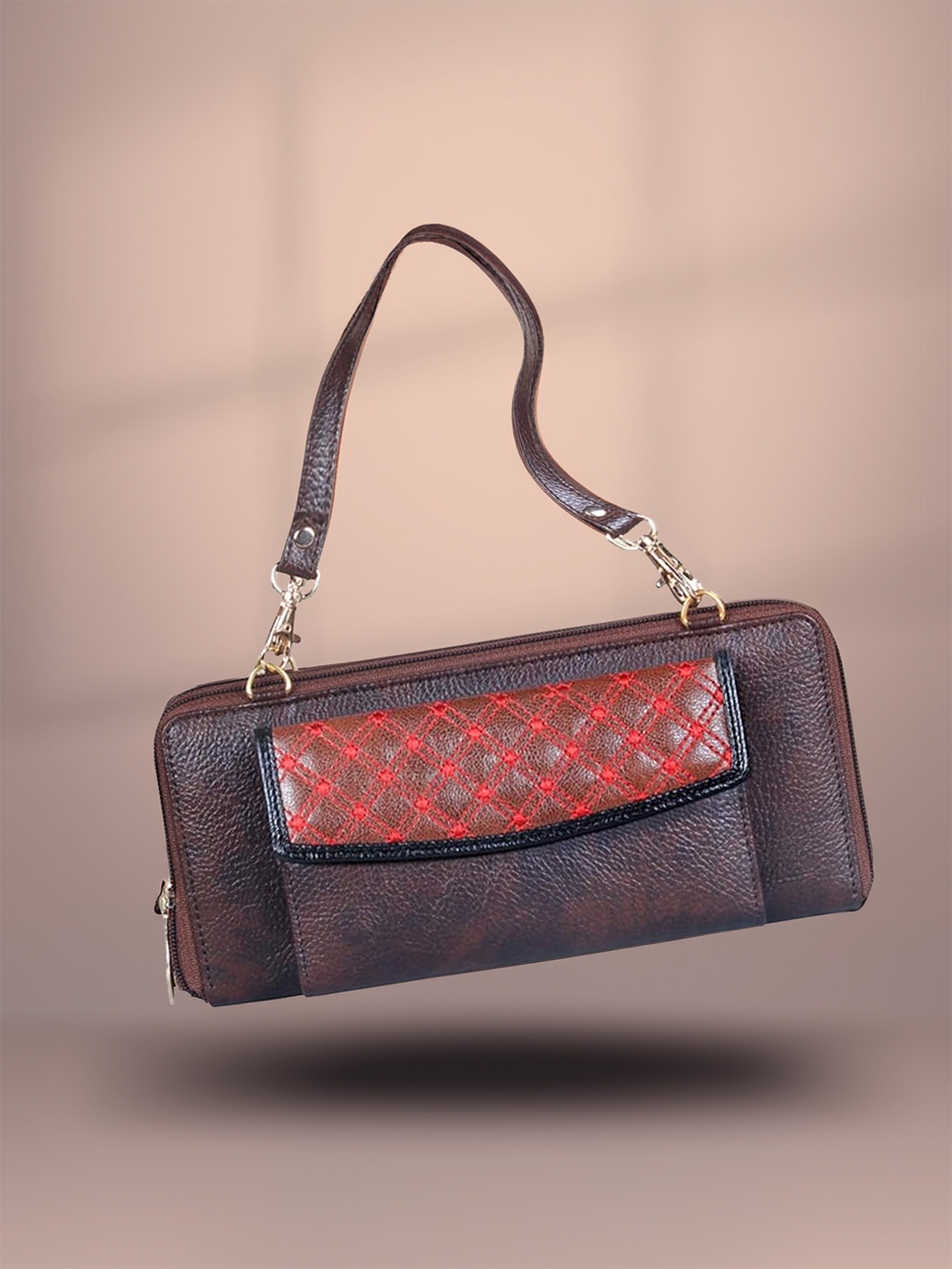 

THE CLOWNFISH Women Zip Around Wallet, Red