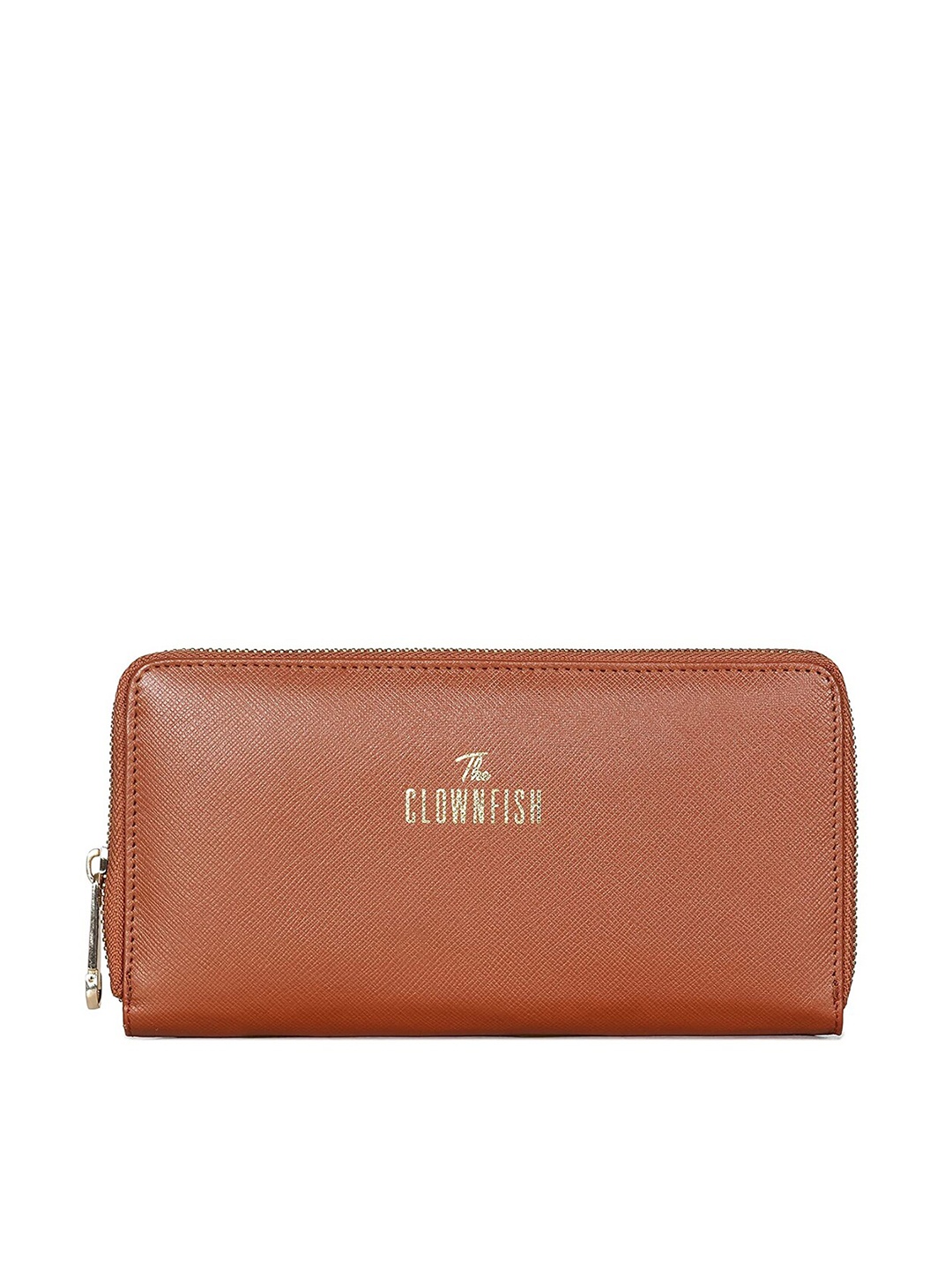 

THE CLOWNFISH Monalisa Women Leather Zip Around Wallet, Tan