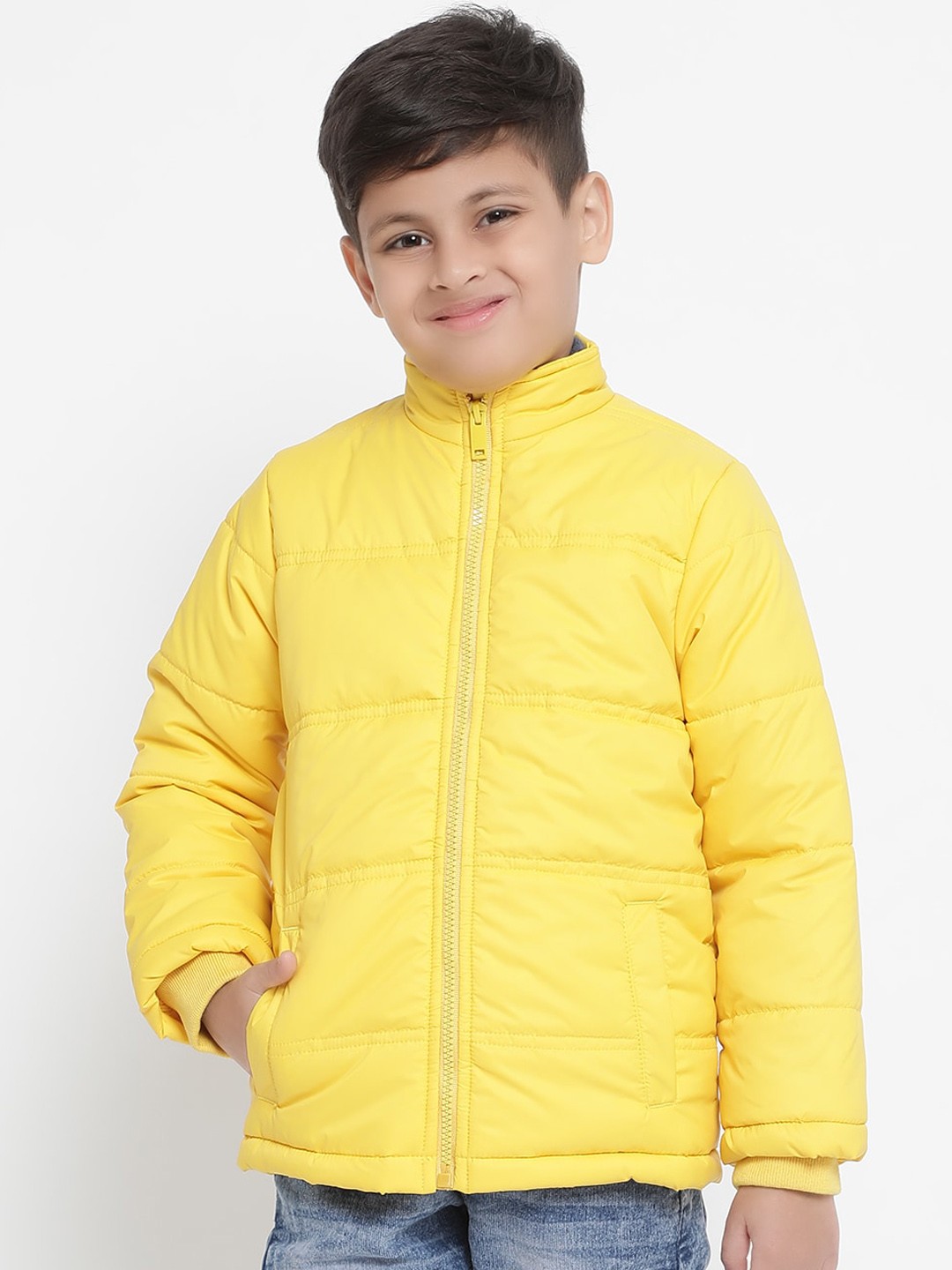 

The White Cub Boys Water Resistant Puffer Jacket, Yellow