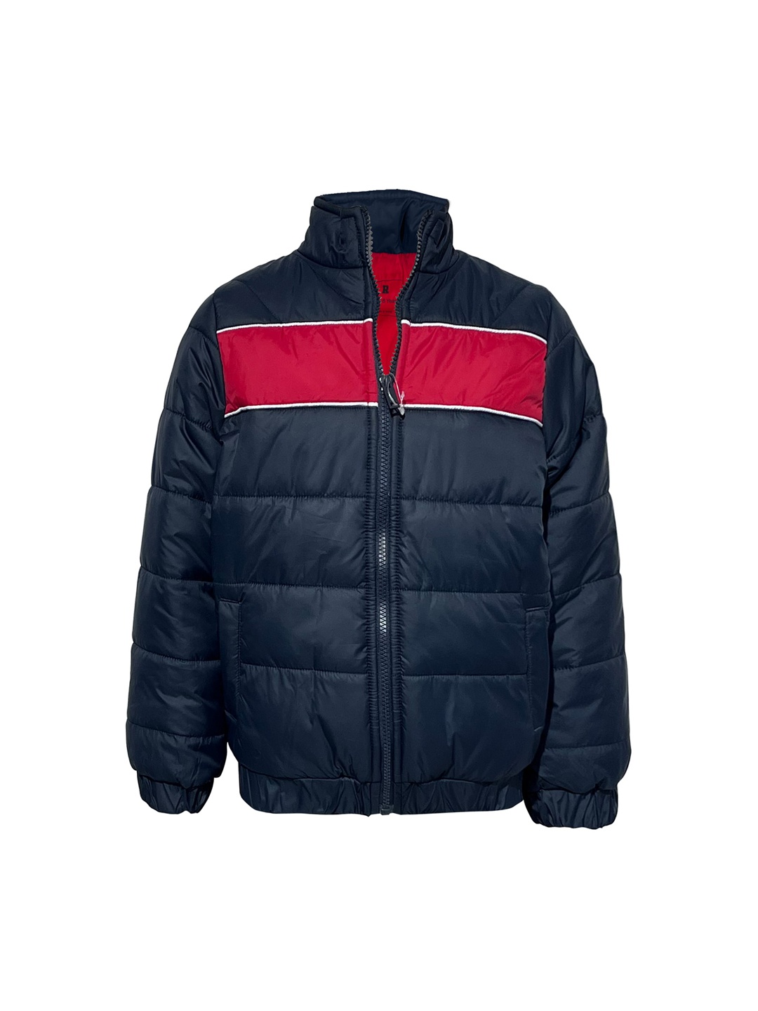 

The White Cub Boys Colourblocked Water Resistant Padded Jacket, Navy blue