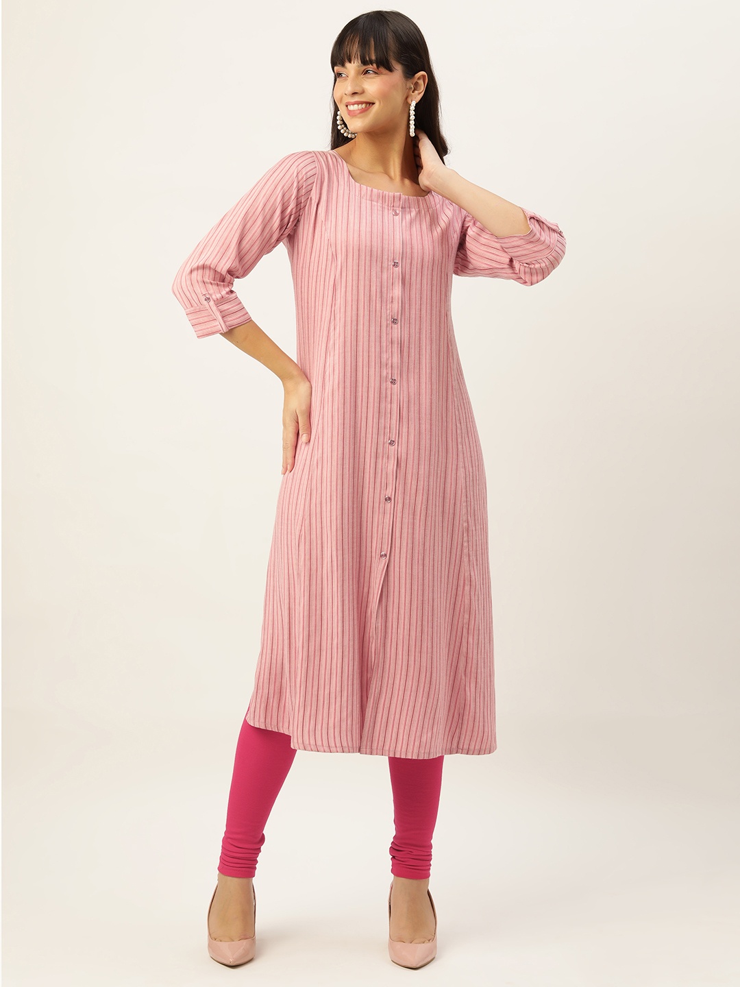 

ZOLA Striped Kurta, Pink