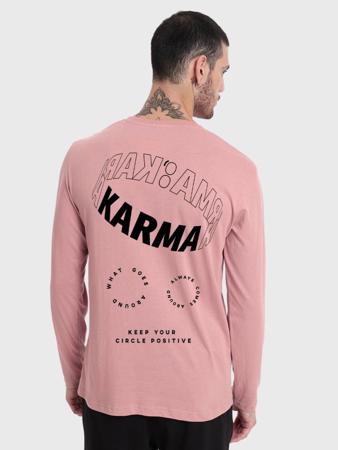 

Bewakoof Men Cotton Typography Printed T-shirt, Pink