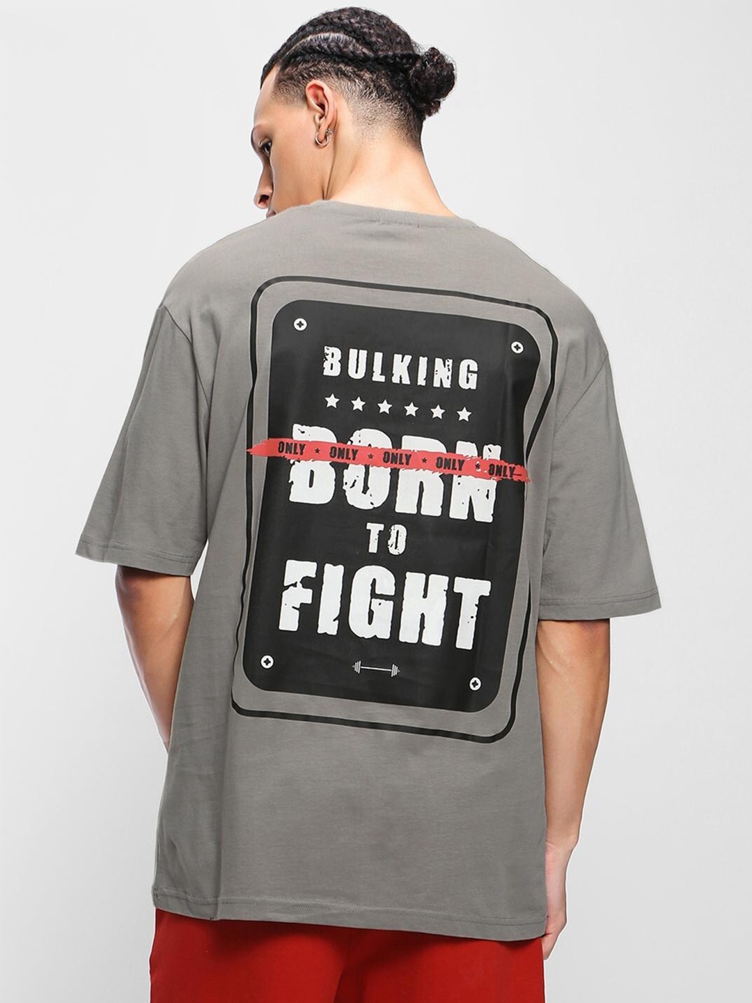 

Bewakoof Men Cotton Typography Printed T-shirt, Grey