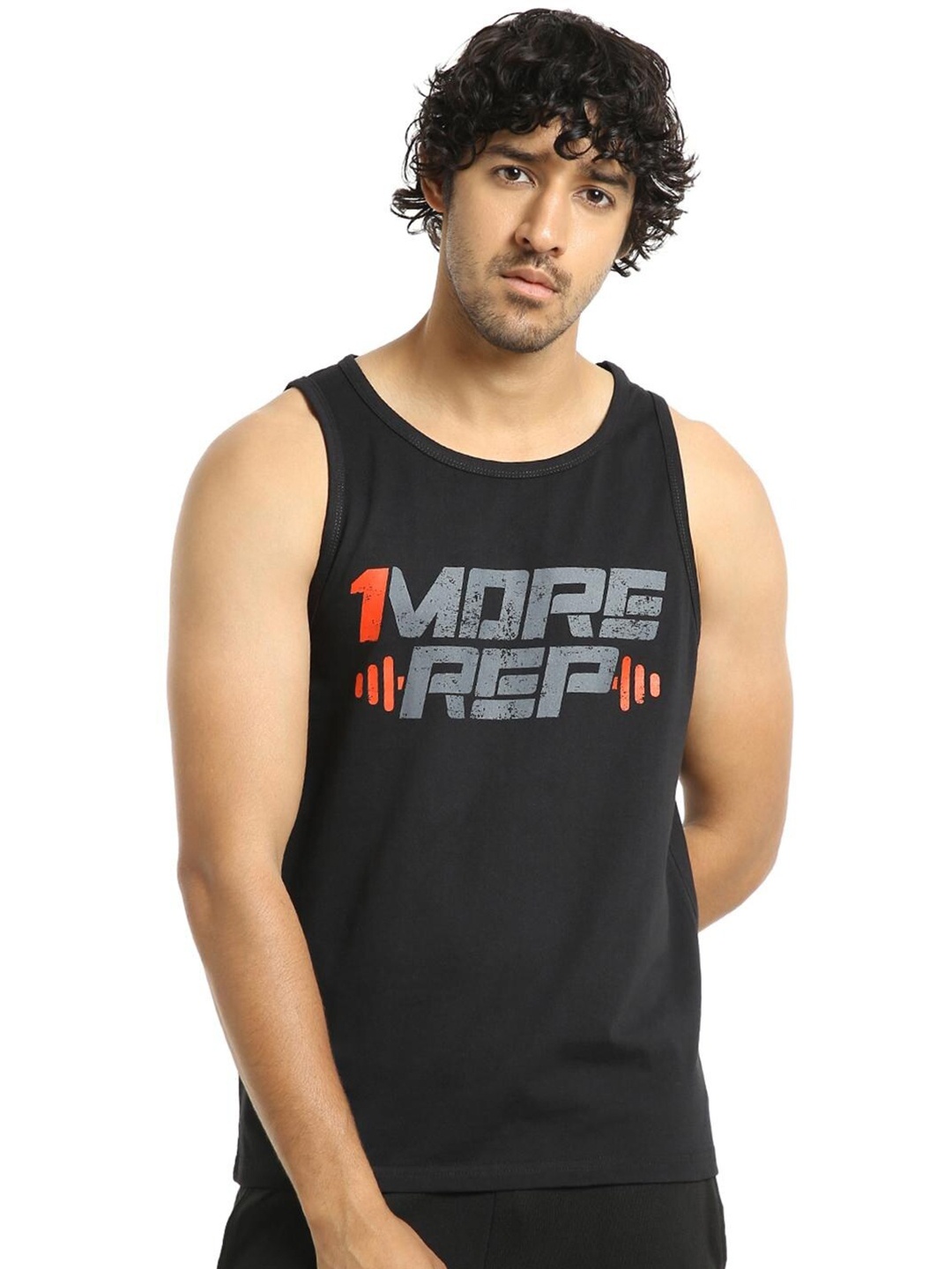 

Bewakoof Men Cotton Typography Printed Loose T-shirt, Black