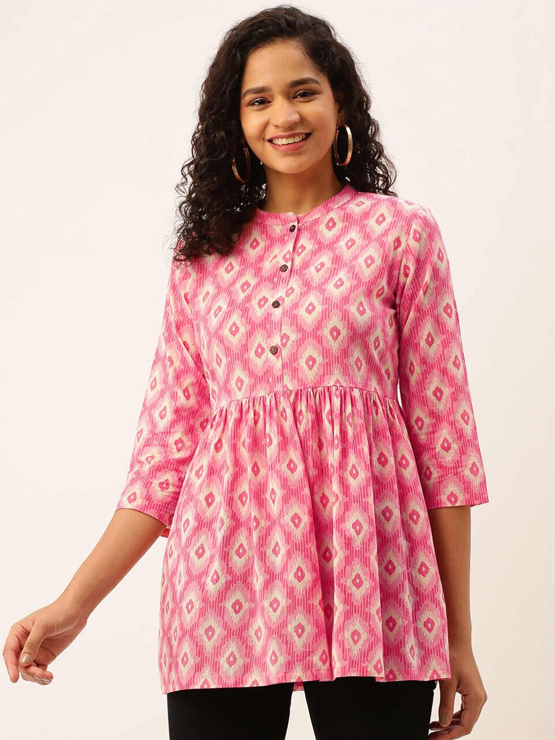 

ZOLA Printed Cotton Tunic, Pink