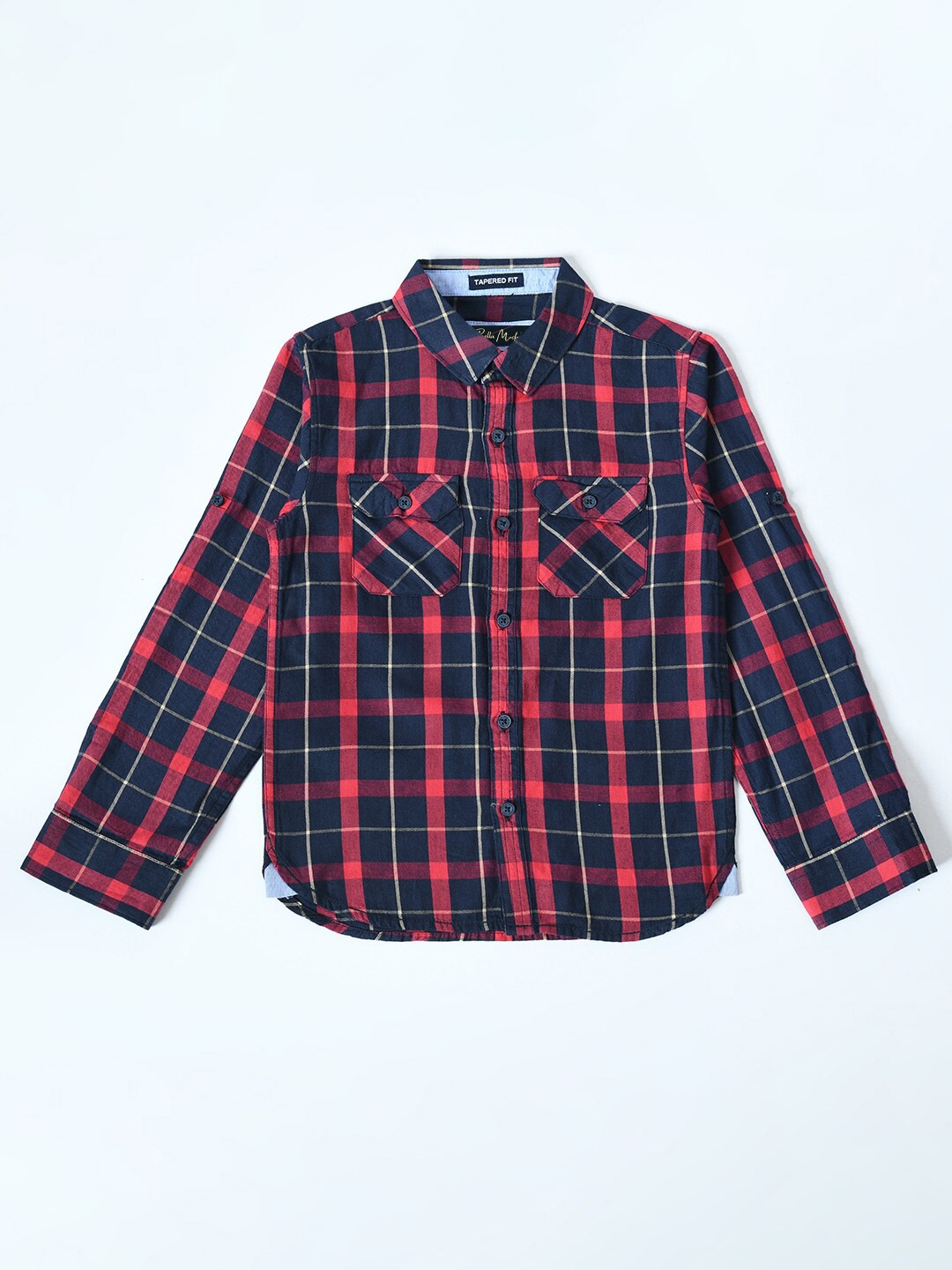 

Bella Moda Boys Comfort Tartan Checked Pure Cotton Casual Shirt, Red