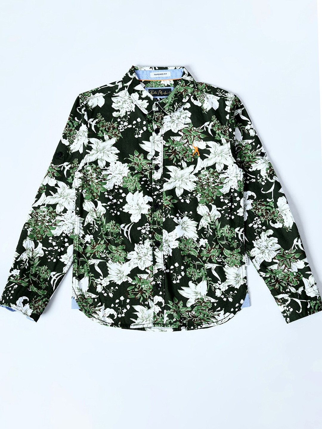 

Bella Moda Boys Comfort Floral Printed Pure Cotton Casual Shirt, Green