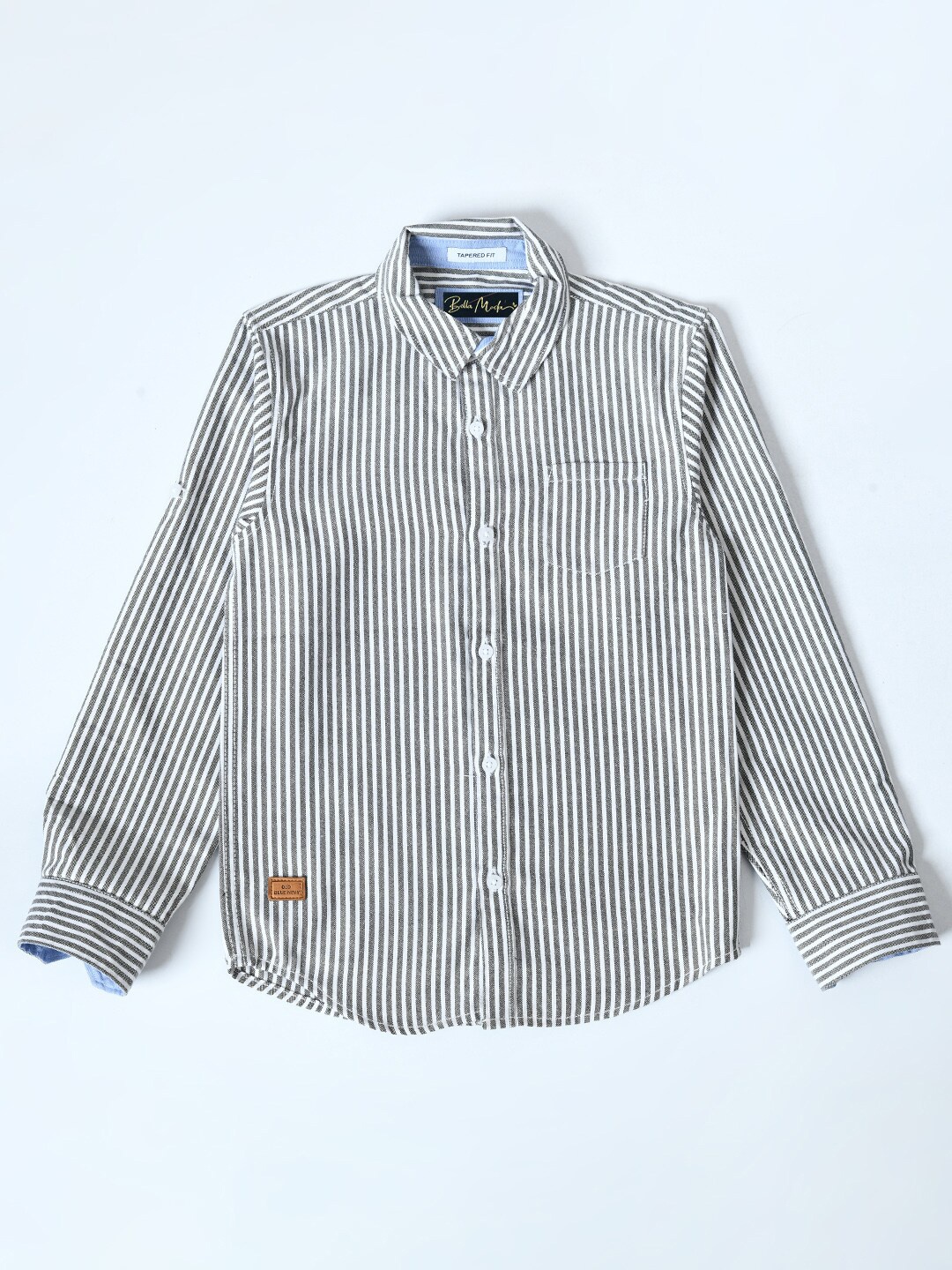 

Bella Moda Boys Comfort Striped Pure Cotton Casual Shirt, Grey