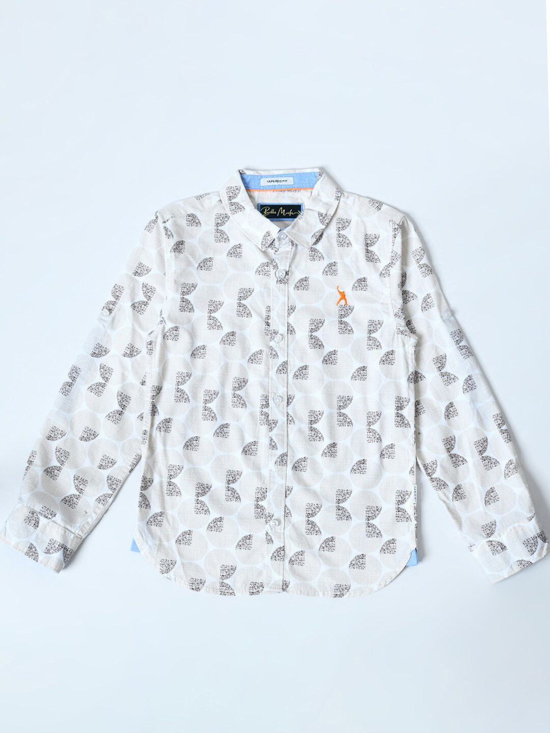 

Bella Moda Boys Comfort Printed Casual Cotton Shirt, Off white