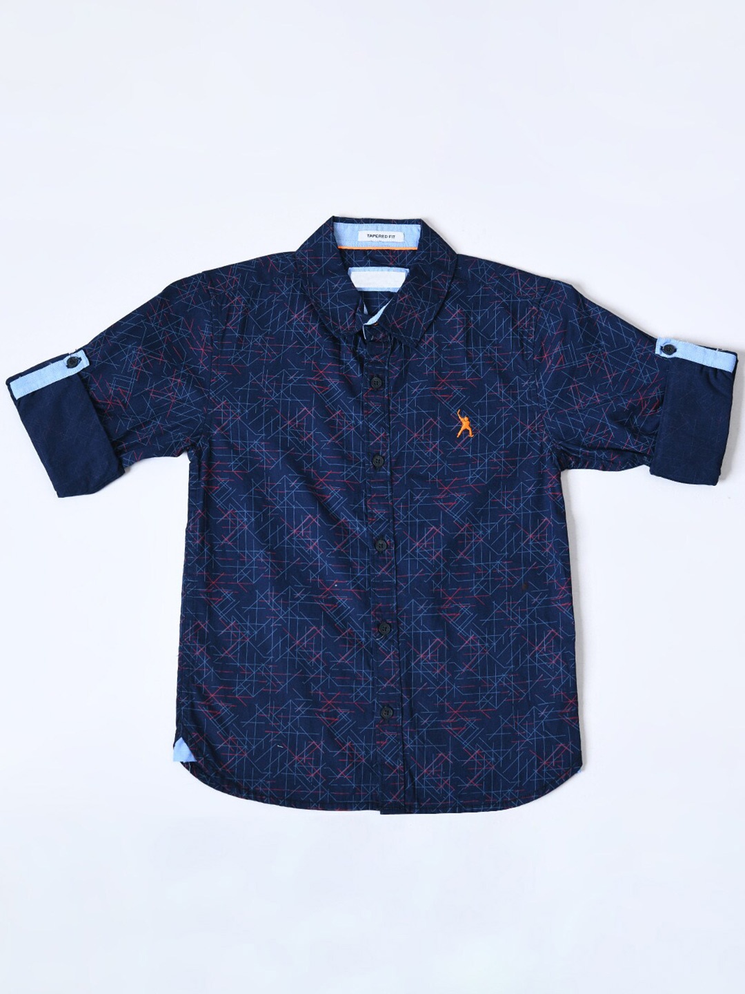 

Bella Moda Boys Comfort Floral Printed Casual Cotton Shirt, Blue