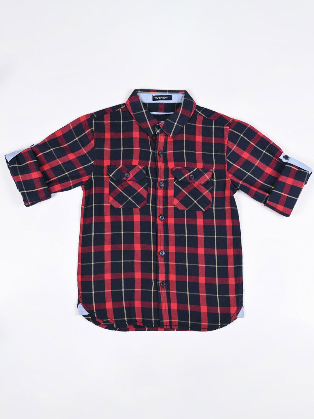 

Bella Moda Boys Comfort Tartan Checked Casual Cotton Shirt, Multi