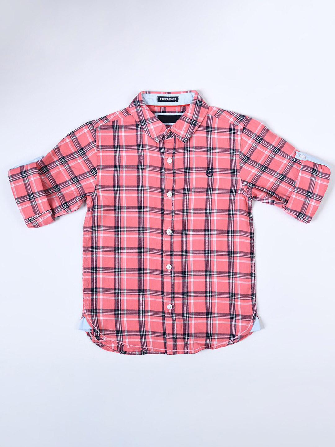 

Bella Moda Boys Comfort Tartan Checked Casual Cotton Shirt, Pink