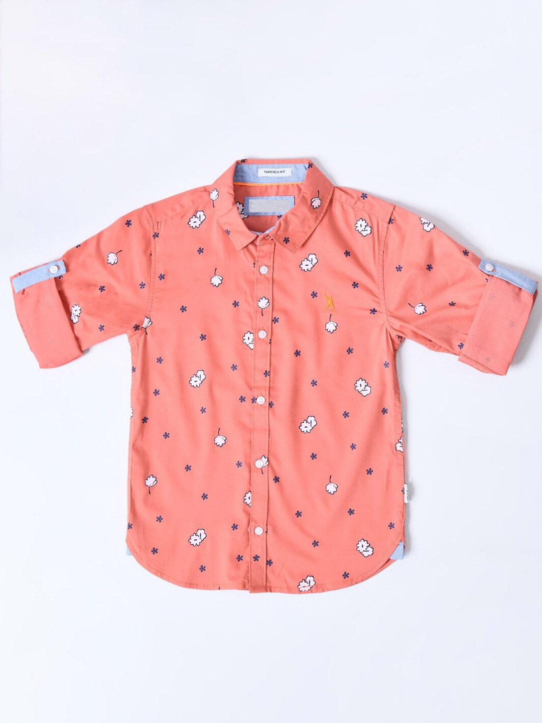 

Bella Moda Boys Comfort Printed Casual Cotton Shirt, Orange
