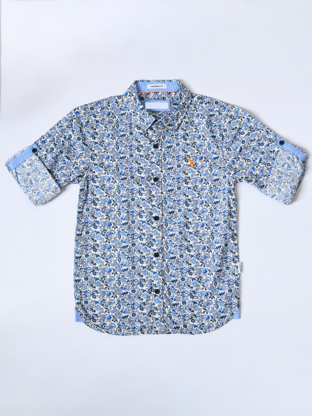 

Bella Moda Boys Comfort Printed Casual Cotton Shirt, Blue
