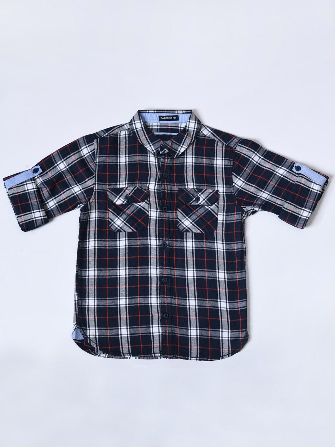 

Bella Moda Boys Comfort Tartan Checked Casual Cotton Shirt, Black