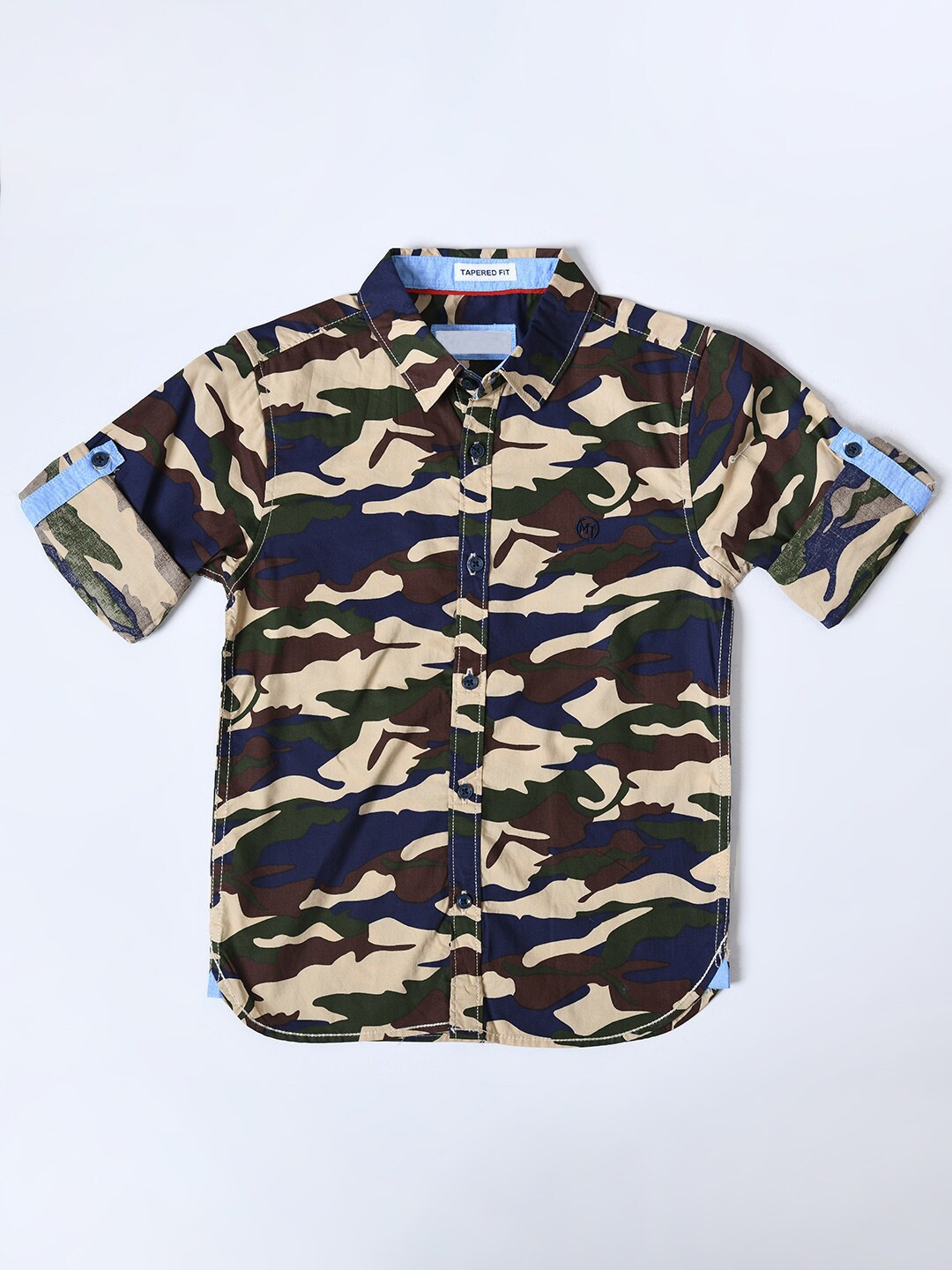 

Bella Moda Boys Comfort Printed Cotton Casual Shirt, Beige