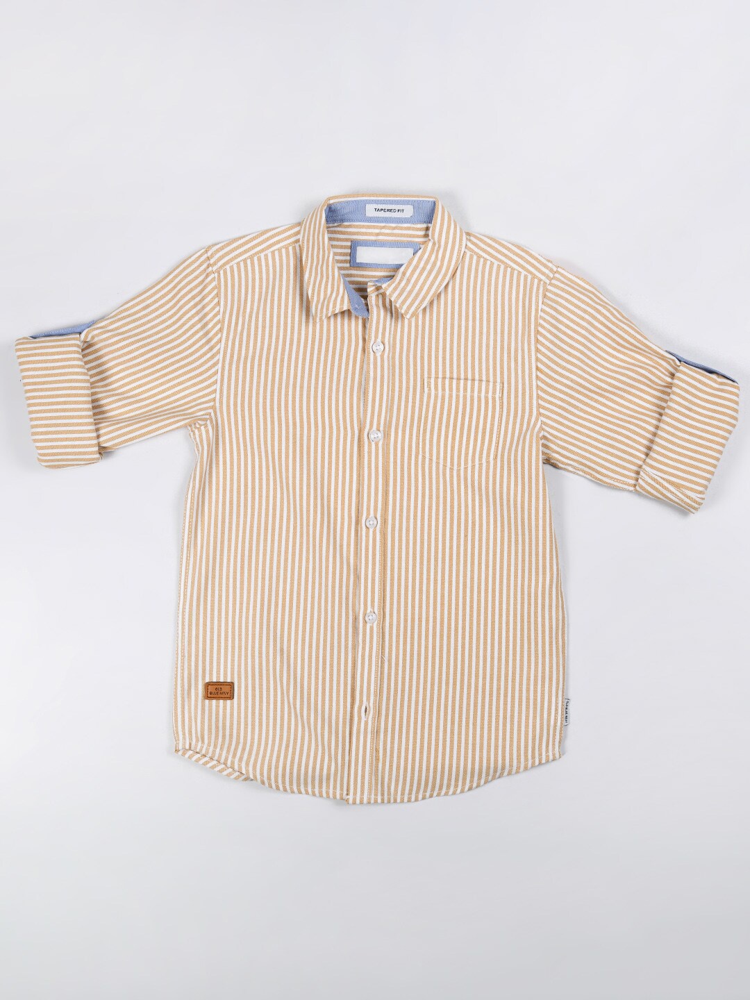 

Bella Moda Boys Comfort Striped Casual Shirt, Beige