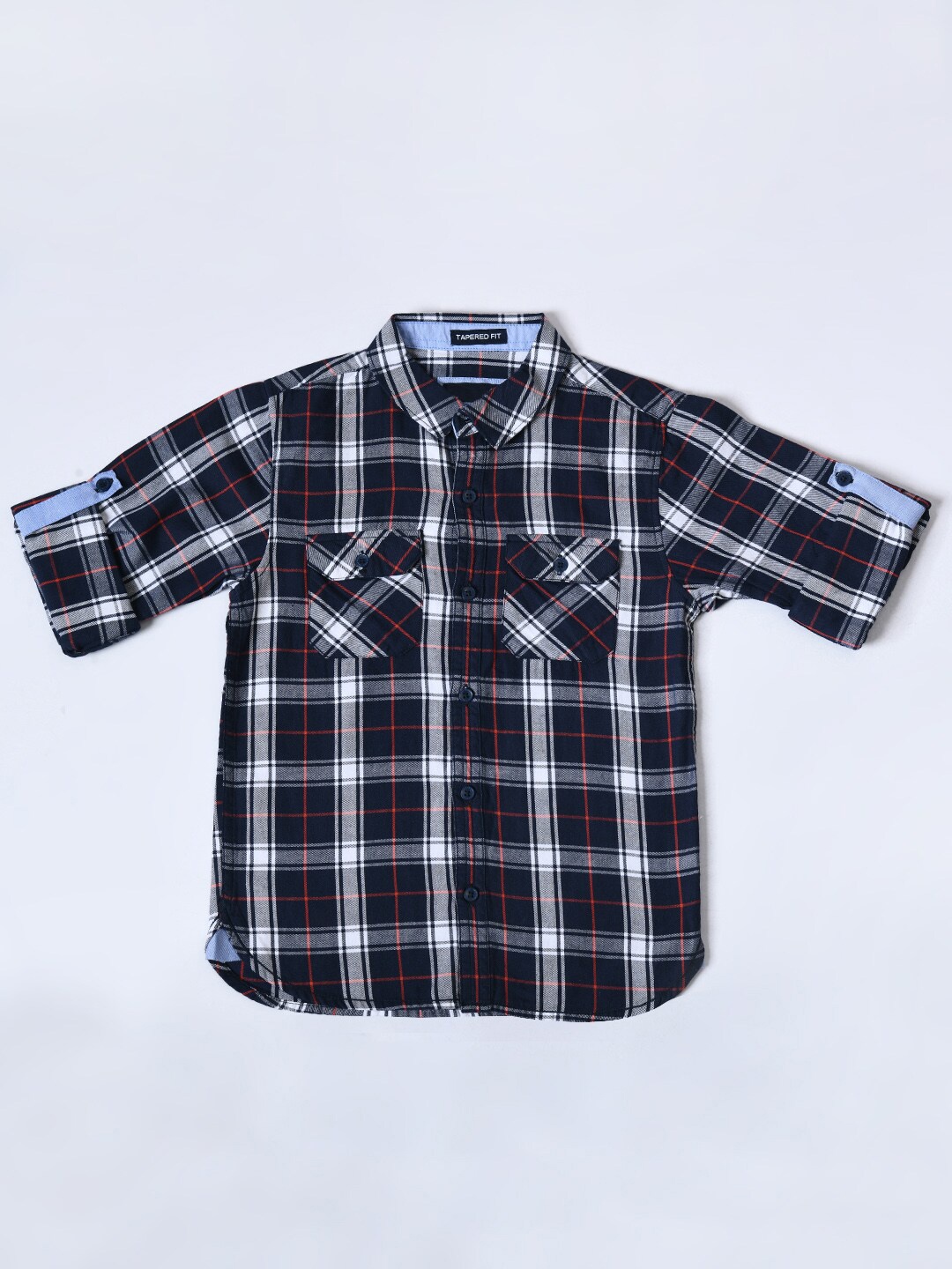 

Bella Moda Boys Comfort Tartan Checked Casual Shirt, Black