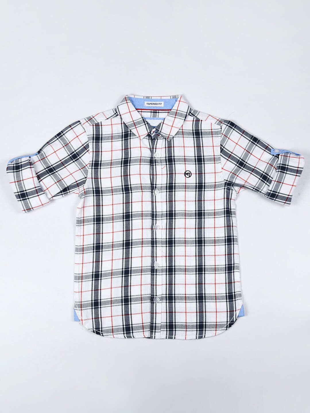 

Bella Moda Boys Comfort Tartan Checked Casual Shirt, White