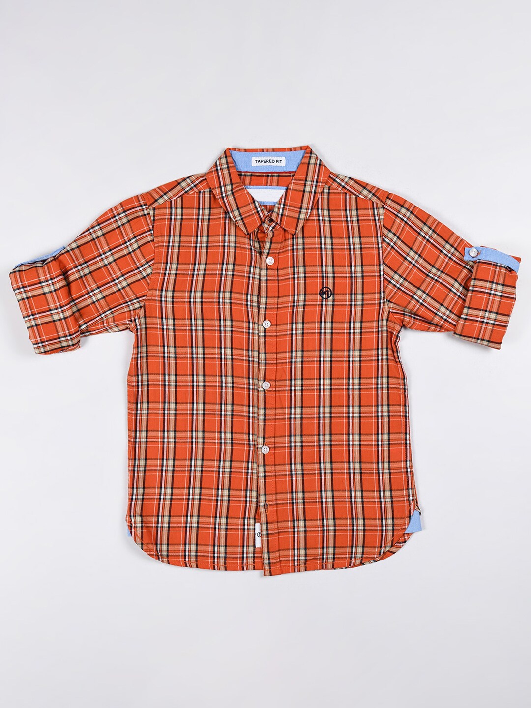 

Bella Moda Boys Comfort Tartan Checked Casual Shirt, Orange