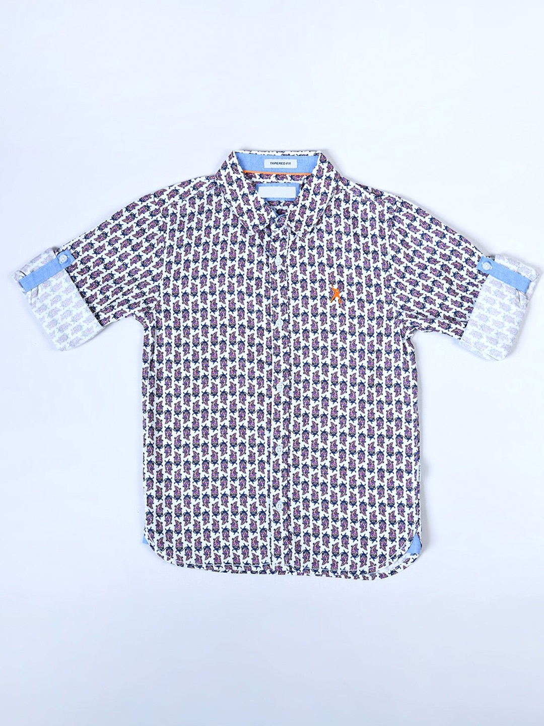 

Bella Moda Boys Comfort Printed Casual Shirt, White