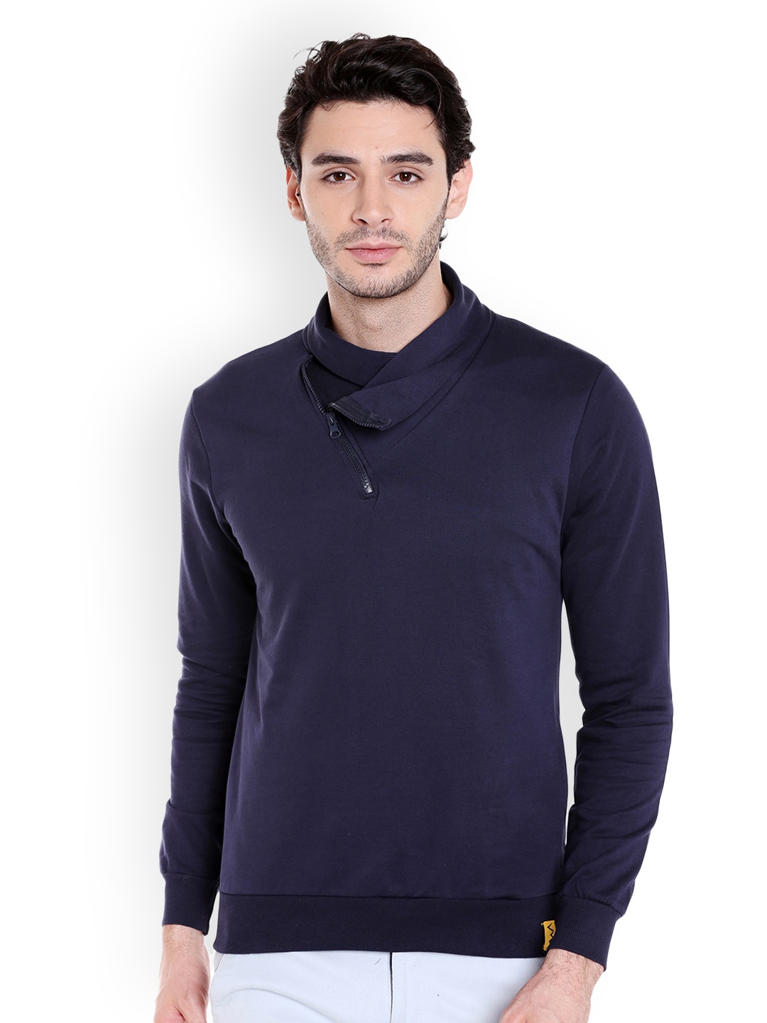 

Campus Sutra Men Blue Solid Sweatshirt