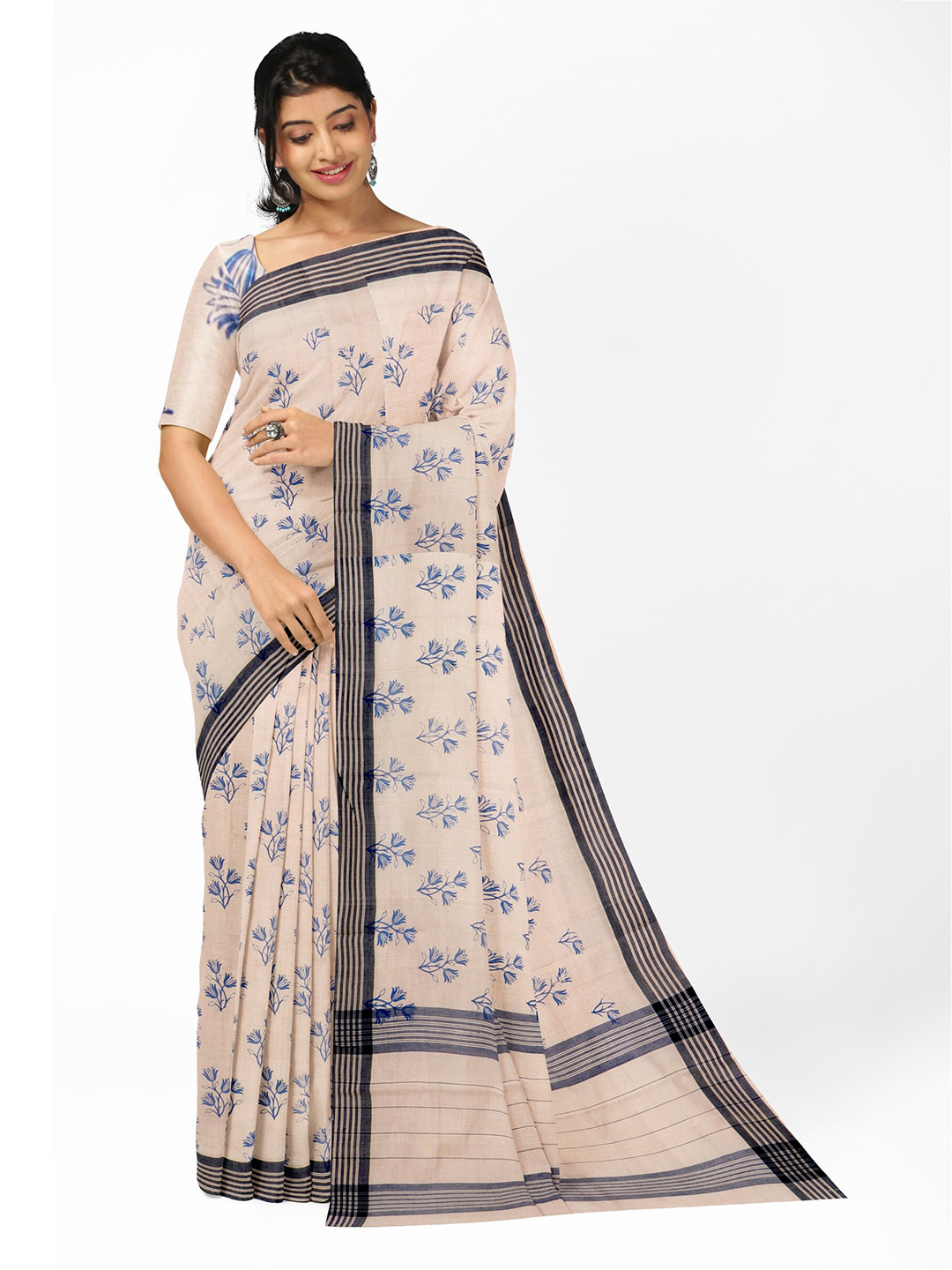 

APCO Ethnic Motifs Pure Cotton Saree, Off white