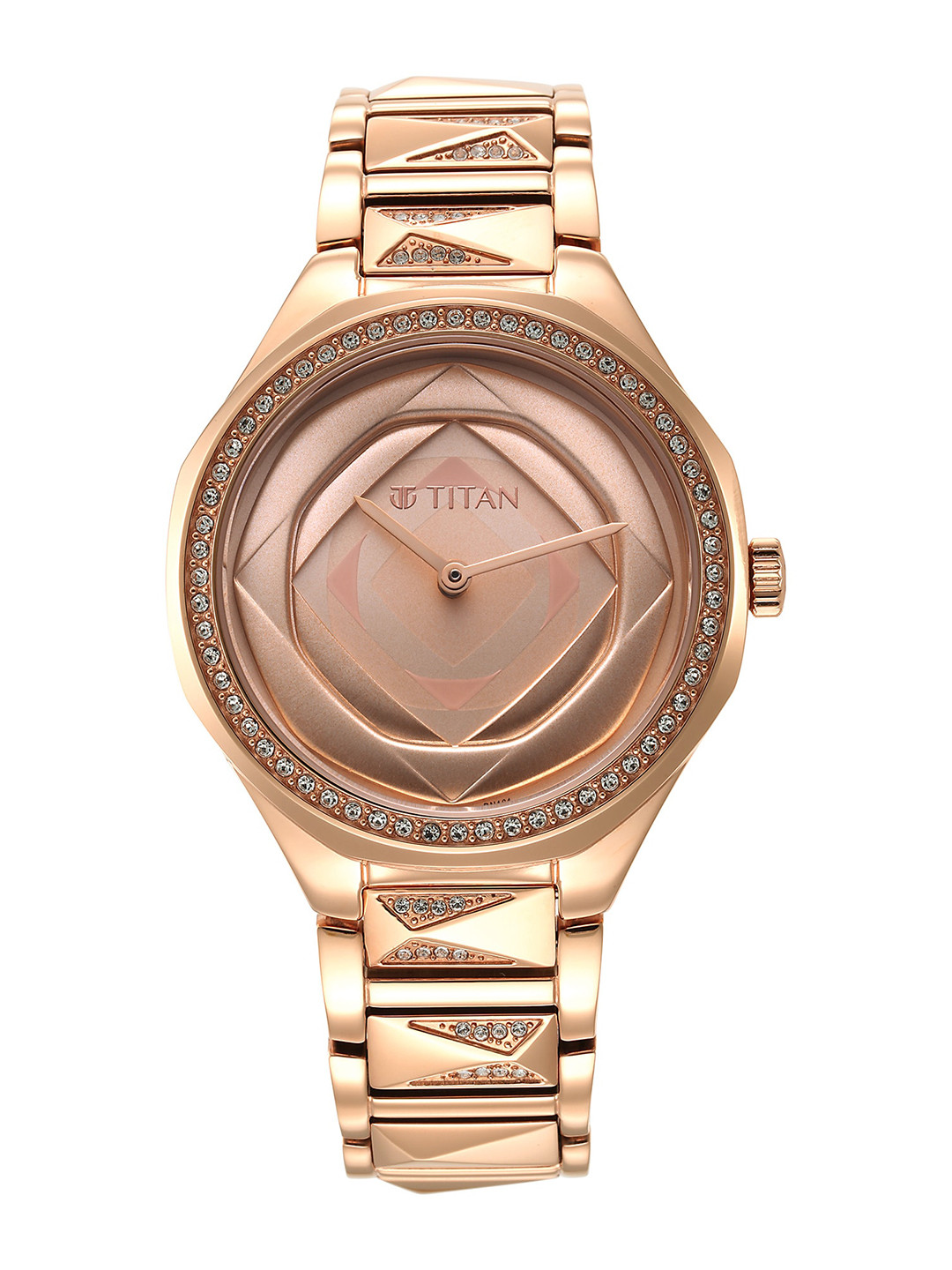 

Titan Women Dial & Stainless Steel Wrap Around Strap Analogue Watch 95206WM01, Rose gold