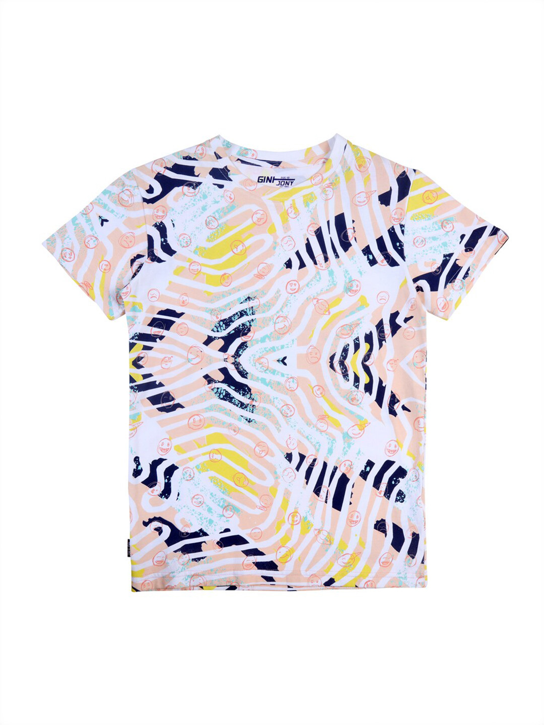 

Gini and Jony Boys Printed T-shirt, White