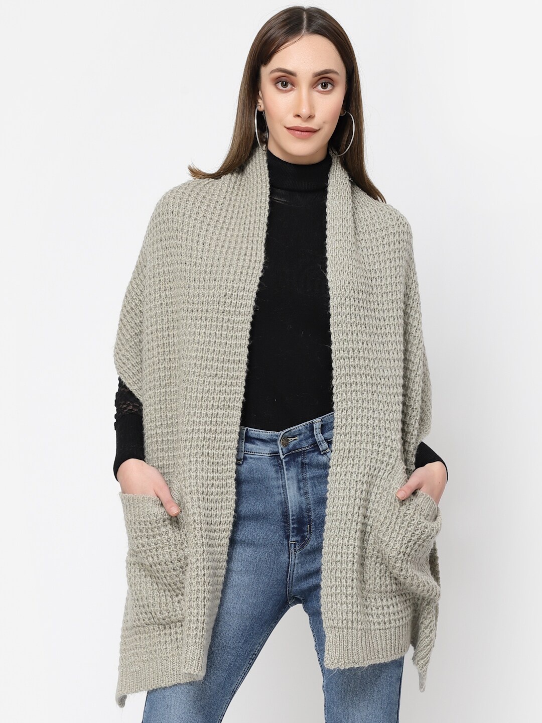 

513 Women Ribbed Knitted Muffler, Beige