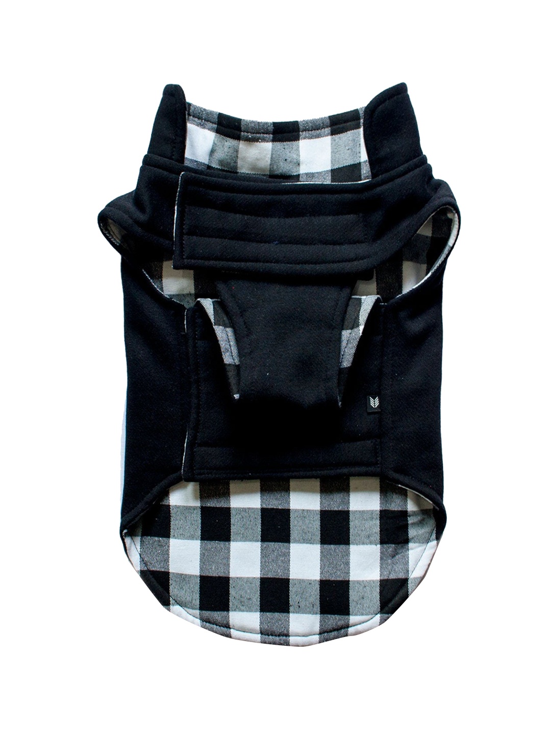 

Ruse Checked Pure Cotton Reversible Dog Jackets, Black
