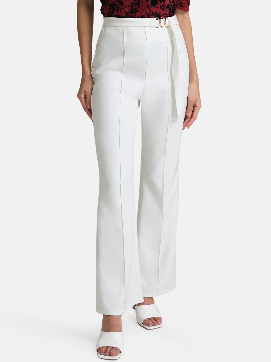 

Kazo Women High-Rise Trousers, White