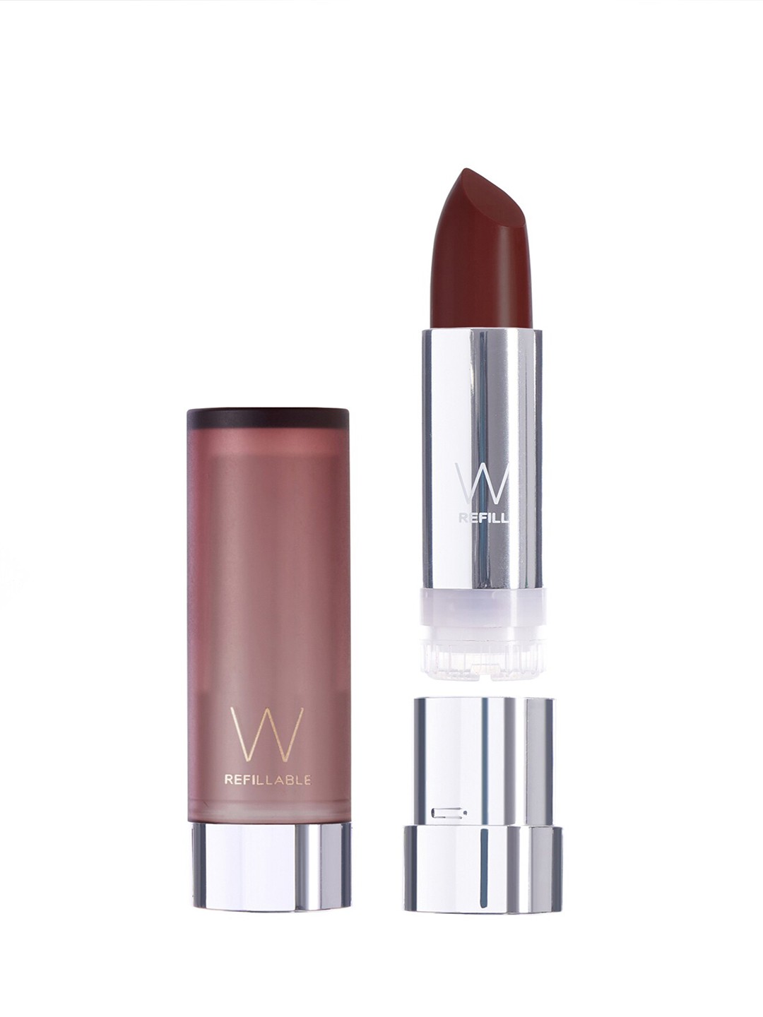 

W Refillable Matte Lipstick with Vitamin A & Vitamin C 4g - Divine, Brown