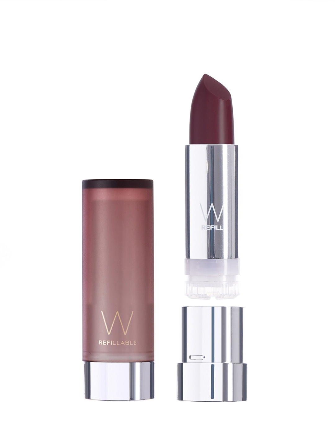 

W Refillable Matte Lipstick with Vitamin A & Vitamin C 4g - Delicate, Burgundy