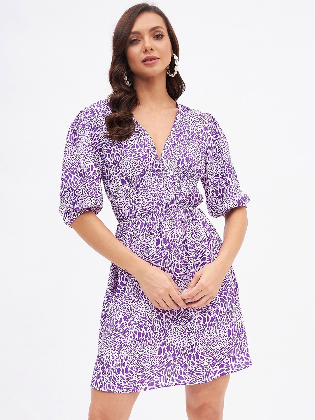 

Kibo Animal Printed Dress, Purple