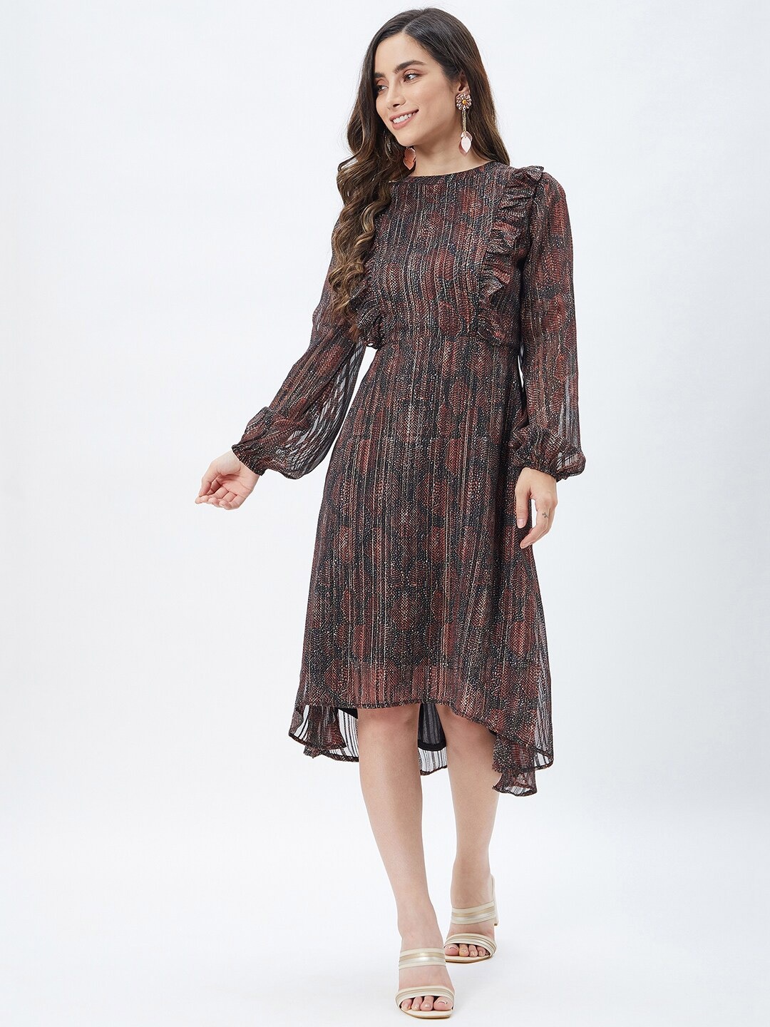 

Kibo Animal Midi Dress, Brown